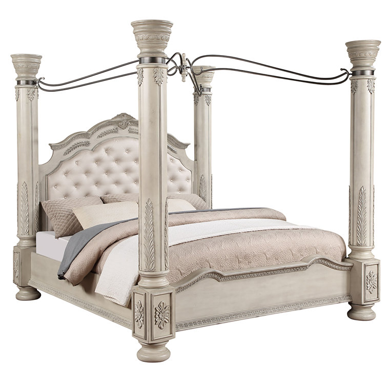 Linentalks Rideaux Transparents Baldaquin Lit 8 Panneaux - Style Shabby Chic Pour Grand Lit